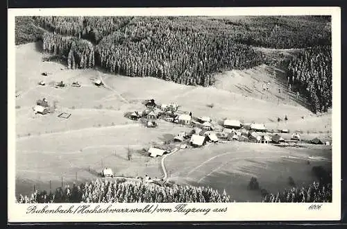 AK Bubenbach, Ortsansicht im Winter vom Flugzeug aus
