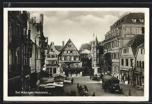 AK Bad Kissingen, Marktplatz mit Brauhaus Schweinfurt