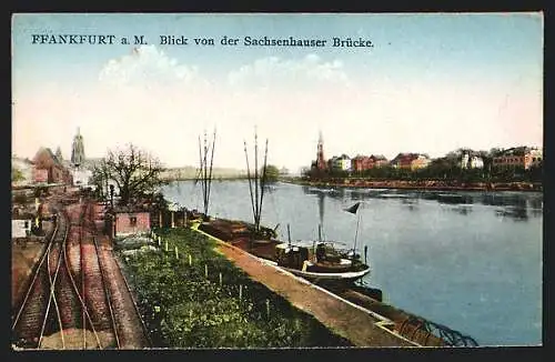 AK Frankfurt a. M., Blick von der Sachsenhauser Brücke