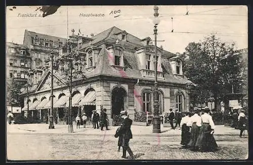 AK Frankfurt a. M., Passanten vor der Hauptwache