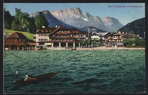 AK Königsee / Berchtesgaden, Boote am Landungsplatz