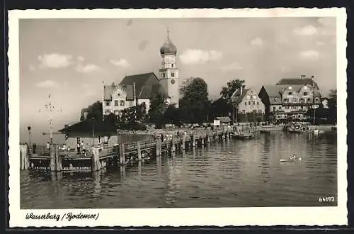 AK Wasserburg /Bodensee, Landungssteg an der Kirche