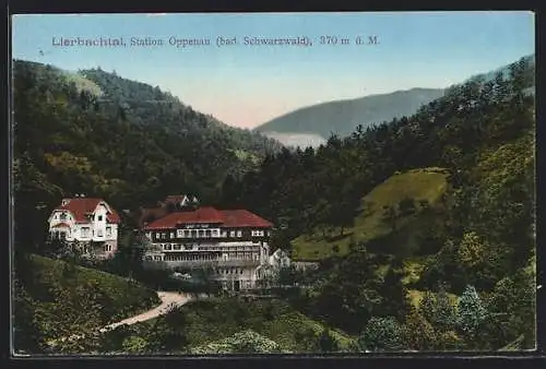 AK Lierbachtal / bad. Schwarzwald, Panorama mit Kurhotel zur Taube