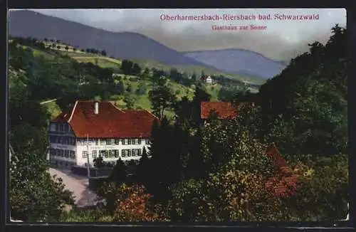 AK Oberharmersbach-Riersbach /bad. Schwarzwald, Gasthaus zur Sonne