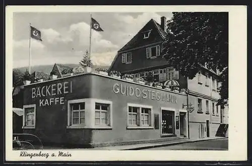 AK Klingenberg a. Main, Café und Bäckerei Guido Stegmann mit n
