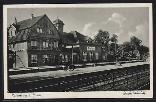 AK Rotenburg i. Hann., Gleise am Reichsbahnhof