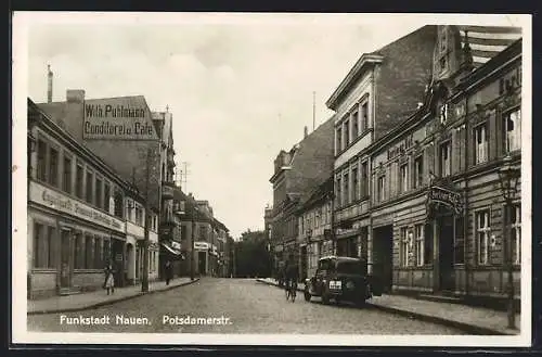 AK Nauen / Funkstadt, Conditorei u. Café Wilh. Puhlmann in der Potsdamerstr.