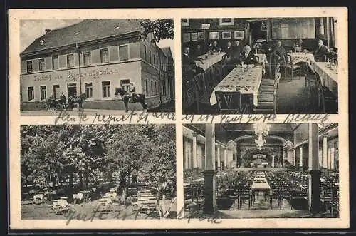 AK Zwenkau, Gasthof zum Bergschlösschen mit Garten und Festsaal