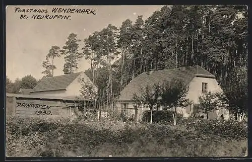 AK Neuruppin, Das Forsthaus Wendemark, Pfingsten 1930