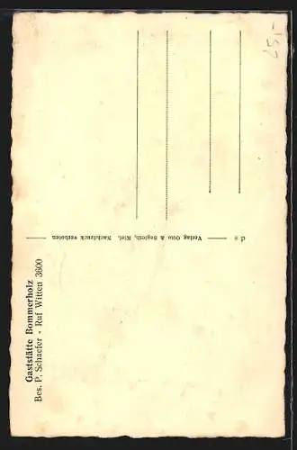 AK Witten a. Ruhr, Gaststätte Bommerholz mit Innenansicht, Inh. P. Schaefer