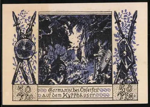 Notgeld Frankenhausen a. Kyffh. 1921, 50 Pfennig, Germanisches Opferfest