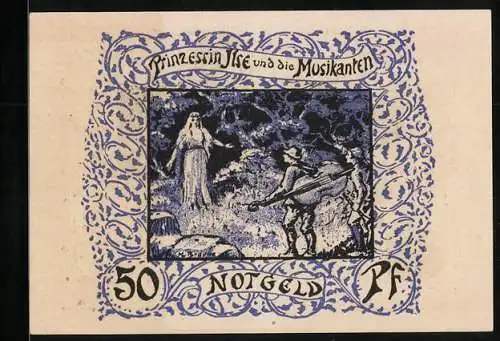 Notgeld Frankenhausen a. Kyffh. 1921, 50 Pfennig, Prinzessin Ilse und die Musikanten