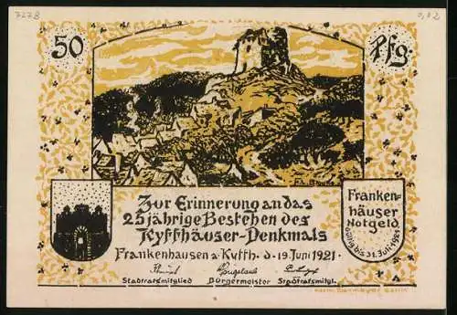 Notgeld Frankenhausen a. Kyffh. 1921, 50 Pfennig, Prinzessin Ilse und die Musikanten