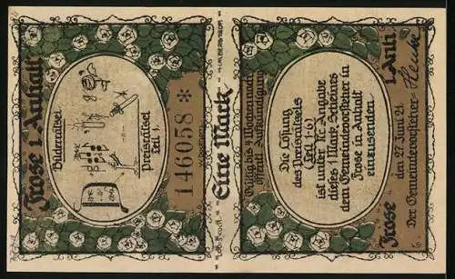 Notgeld Frose in Anhalt 1921, 50 Pfennig, Mönchskloster und Nonnenstift