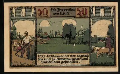 Notgeld Frose in Anhalt 1921, 50 Pfennig, Acker- und Wiesenland