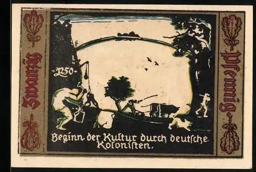 Notgeld Fürstenwalde /Spree 1921, 20 Pfennig, Wappen, Beginn der Kultur