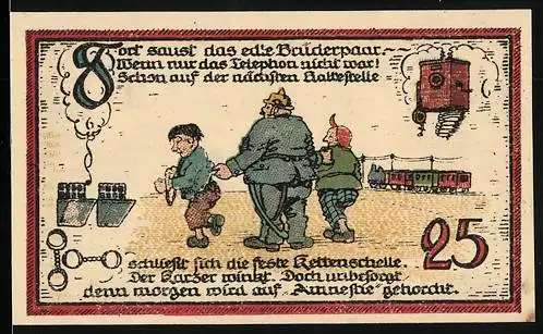 Notgeld Gatersleben 1921, 25 Pfennig, Max und Moritz, Arbeiter
