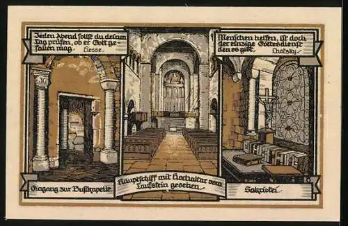 Notgeld Gernrode-Harz 1921, 75 Pfennig, Stiftskirche St. Cyriari, Südl. Hauptempore