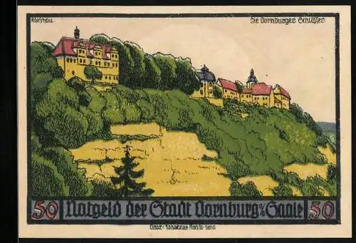 Notgeld Dornburg a. d. Saale 1921, 50 Pfennig, Die Dornburger Schlösser