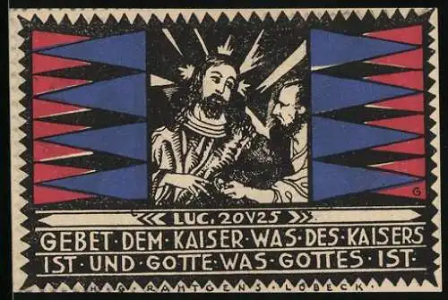 Notgeld Lübeck 1921, 25 Pfennig, Münzen für den Kaiser