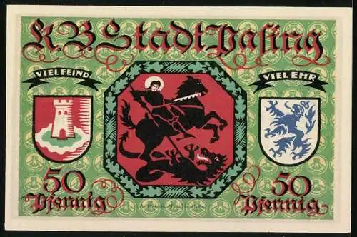 Notgeld Pasing 1918, 50 Pfennig, Stadtwappen