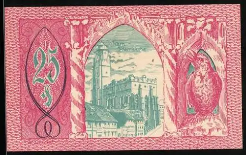 Notgeld Patschkau 1921, 25 Pfennig, Katholische Kirche, Stadtwappen