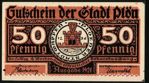 Notgeld Plön 1921, 50 Pfennig, Wappen, Wendenkrieg: Heinrich lässt Kruto umbringen