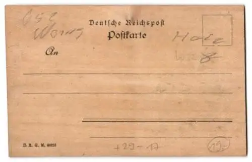 Holz-AK Worms, Ansicht vom Dom