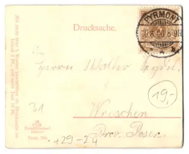 Mini-AK Bad Pyrmont, Ansicht vom Schloss