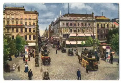 Mini-AK Berlin, Unter den Linden Ecke Friedrichstrasse