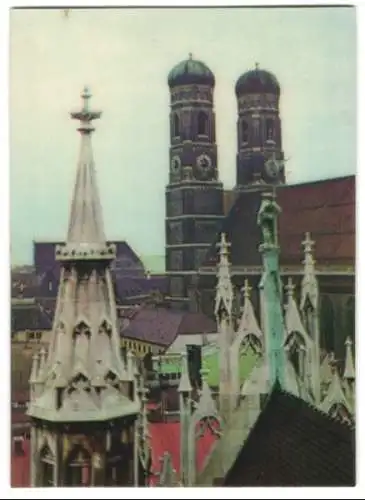 3D-AK München, Die Frauenkirche vom neuen Rathaus aus