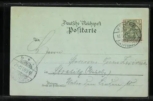 Mondschein-Lithographie Kyffhäuser, Kaiser Wilhelm-Denkmal, Reiterstandbild