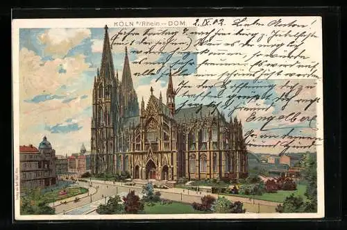 Lithographie Köln a. Rhein, Der Kölner Dom