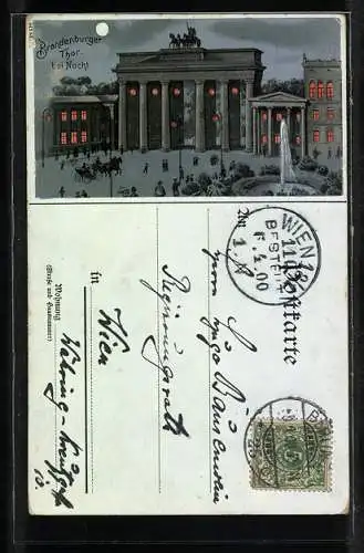 Lithographie Berlin, Blick auf das Brandenburger Tor