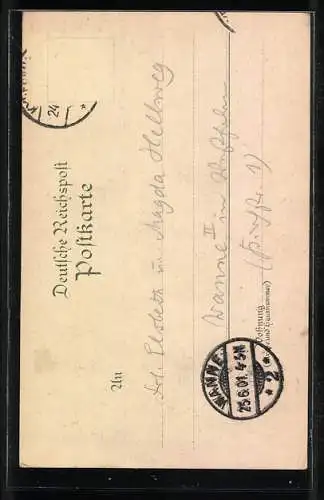 Lithographie Kyffhäuser, Kaiser-Wilhelm-Denkmal