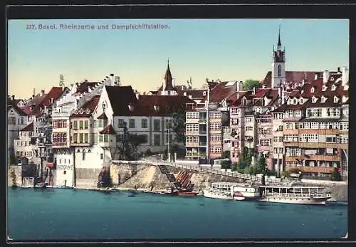 AK Basel, Rheinpartie und Dampfschiffstation