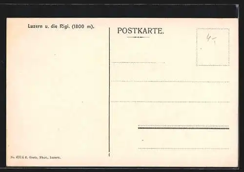 AK Luzern, Stadtansicht mit Rigi