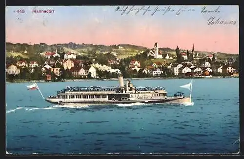 AK Männedorf, Dampfschiff auf dem See