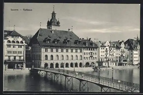AK Luzern, Brücke am Rathaus