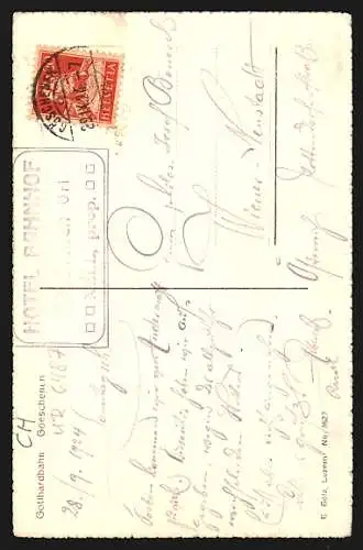 AK Goeschenen /Gotthardbahn, Teilansicht mit Kirche