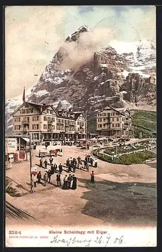 AK Kleine Scheidegg, Partie mit Hotel und Eiger