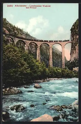 AK Filisur, Landwasser-Viadukt der Albulabahn