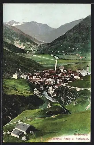 AK Hospenthal, Ortsansicht mit Realp und Furkapass