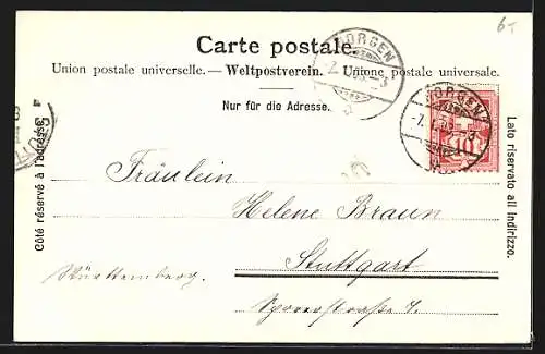 AK Horgen, Teilansicht mit Bäumen