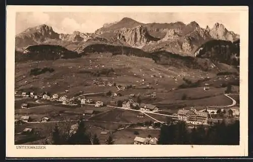 AK Unterwasser, Panorama mit Strassenpartie