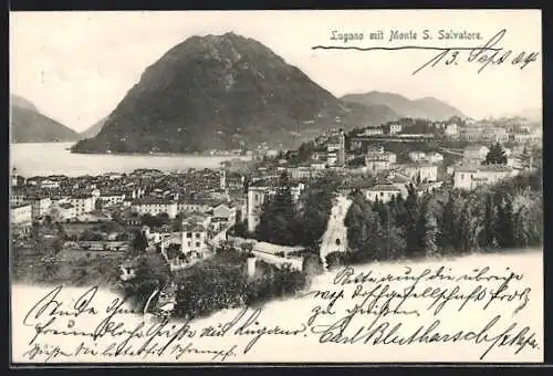 AK Lugano, Teilansicht mit Monte S. Salvatore