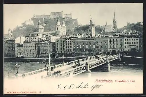 AK Salzburg, Ansicht der Staatsbrücke