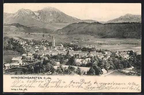 AK Windischgarsten /O.-Oe., Ortsansicht mit Kirche aus der Vogelschau