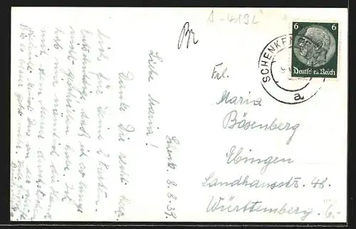 AK Schenkenfelden /Oberdonau, Ortsansicht mit Kirche