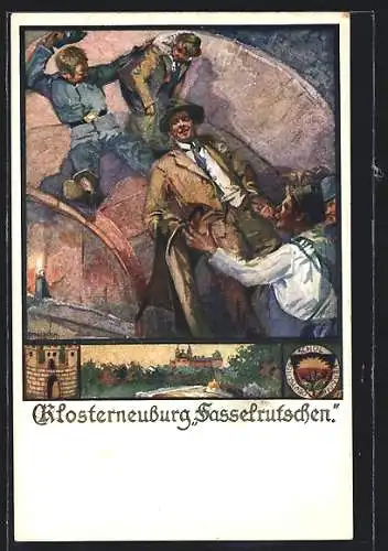 AK Deutscher Schulverein Nr. 446: Klosterneuburg, Fasselrutschen